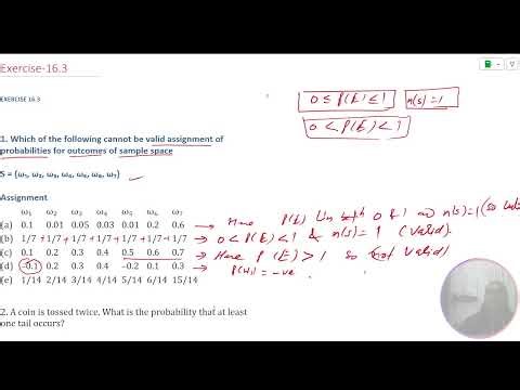Class-11 Probability Exercise-16.3 ( Part-1 ) Ques no. 1 to 10