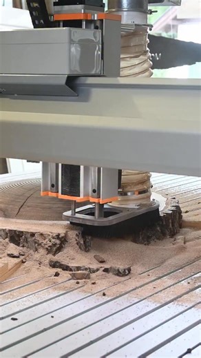 Get creative with your CNC! 🪵🛠️ Tim is crafting a beautiful side table from a single slice of European walnut. One face is CNC-milled into a smooth, convex dome on the STEPCRAFT Q.408. A stunning project for a real customer and a perfect example of how creative you can get with a CNC machine. #cnc #cncmachining #woodworking #makersgonnamake #craftsmanship | STEPCRAFT