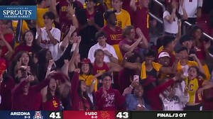 58K views · 641 reactions | No. 9 USC outlasts Arizona in triple OT to remain unbeaten. Highlights ⤵️ Sprouts Farmers Market | Pac-12 Conference | Facebook