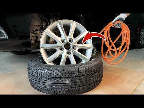 Easy Way to Change a Car Tire At Home With Just A Rope !