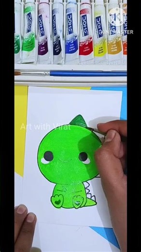 Cute and Easy Dinosaur Drawing🦖💚🖌🥰🤩#art#drawing#cute#dinosaur#easy#viralshort#trending#trendingshort