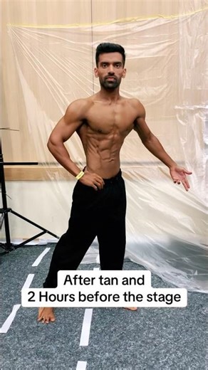 After tan and 2 hours before the stage #fit #shorts #short #bodybuilding