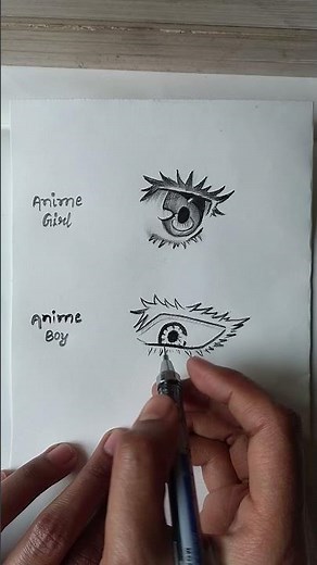 Drawing an INTENSE Anime Boy Eye 👁️✨ (Satisfying Speed Art) #shorts #animeart #drawing