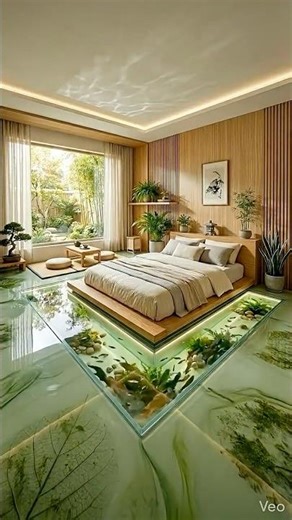 The Most Relaxing Bedroom Ever? Green Zen Aquarium Design 🌿💧