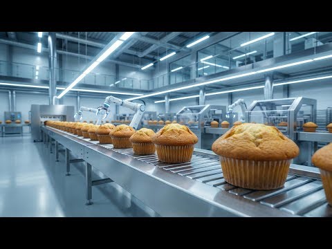 Inside the modern Banana Muffin production factory and the entire manufacturing process.