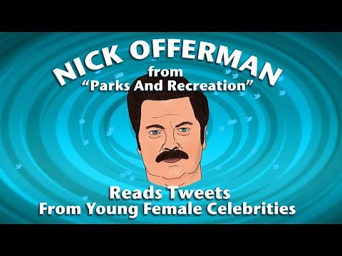 Nick Offerman Reads Tweets From Young Female Celebrities | CONAN on TBS