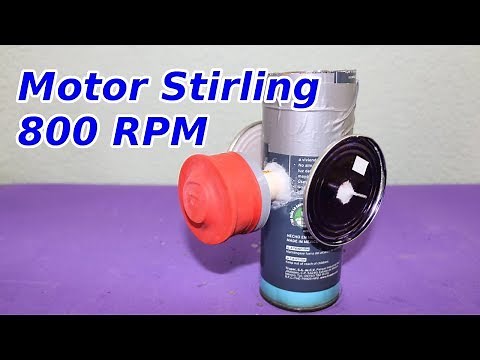 Homemade Stirling Engine 800 RPM