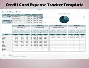 Credit Card Expense Tracker: Editable Budget Organizer (digital Download) - Etsy