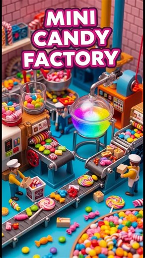 Tiny Candy Factory 🍭 Miniature Candy Making Process #miniatureworld #candyfactory #miniaturefactory