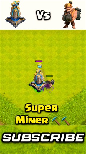 Super Miner vs base defenses #clashofclans #coc