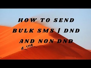 How to send bulk sms | DND and non DND