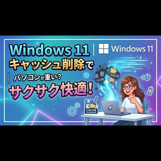 パソコンが重い？Windows 11でキャッシュを削除してサクサク快適にする方法 #パソコントラブル #shorts