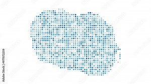 Cook Islands dotted digital map. Map of Cook Islands with pulsating colored circles. Shape of the island filled with blue disks. Awesome video.