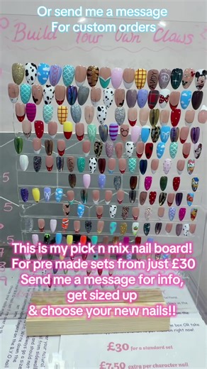#pressonnails #nailart #disney #disneynails #nail pick and mix nail sets ready to go! I also make custom orders - send me a message ☺️ I can post anywhere in the world