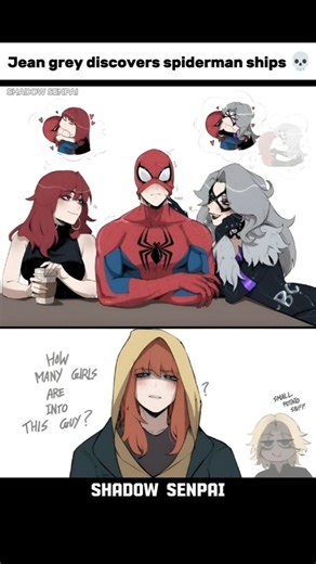 Jean grey discovers spiderman ships 💀 #spidermanbrandnewday #spiderman #marvel