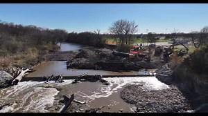 Big break in the log jam! 🪵 #logjam #flood #viralreels #river #salina | Deer Creek Drones LLC
