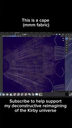 Painting Meta Knight's Cape #animation #blender #kirby