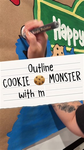 Outlining Cookie Monster: A Step-by-Step Tutorial