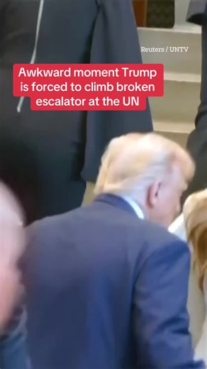 Donald Trump was forced to climb a broken escalator ahead of his address to the United Nations General Assembly. On Sunday, it was reported that some United Nation staff members had joked that they may