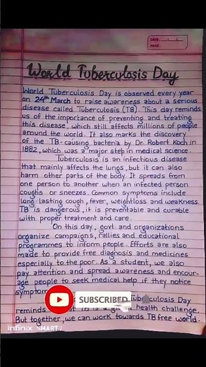 World Tuberculosis Day Poster ✍️ | Easy Handwriting Project | TB Awareness (24 March)