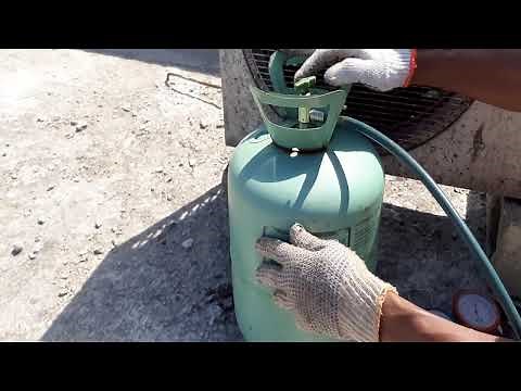 R22 gas charging. Connection and working pressure