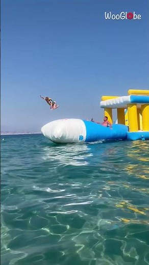 Epic Water Blob Fail: Kid Launched High at Water Park Adventure || WooGlobe