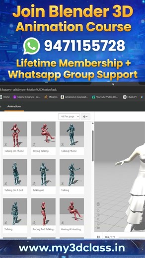 Blender 3d animation mixamo #blender3d #blender #3dmodeling #3danimation