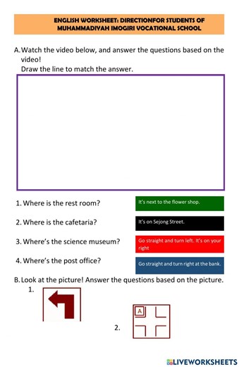 English Worksheet: DIRECTION worksheet