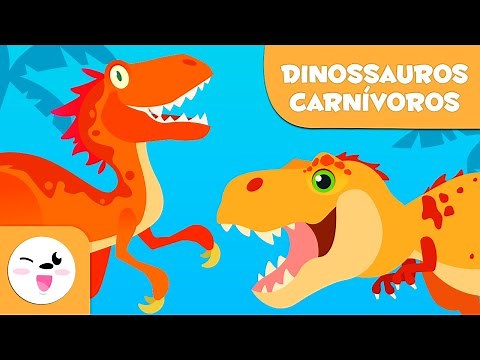 DINOSSAUROS para crianças 🦖 Dinossauros carnívoros 🦕 TIRANOSSAURO REX, VELOCIRAPTOR, ESPINOSSAURO...