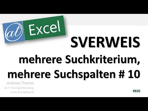 SVERWEIS mit mehreren Suchkriterien und mehrere Suchspalten - Excel-Funktionen
