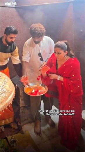 Nayanthara temple visit saree 🔥🤩 | shop at Madrassarees.com