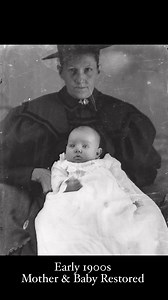 16K views · 555 reactions | A beautifully restored photo of a mother and baby in a christening gown from the early 1900s. See the video for the full transformation! #Restore #Colorize #VintagePhotos | Memory Lane Photos | Facebook