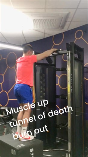 Top tip to get more reps out on muscle ups. 3 sets x 3 clean muscle ups - 3 clean muscle ups using the lightest band, 3 clean muscle ups on easier band etc etc this was my 3rd set tonight so I was a little fucked. You can use this exercise to help you get more reps out on chin ups and wide grip pull ups. I hope this helps. | Scott Page