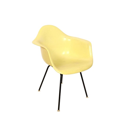 Yellow DAX Eames Arm Shell Chair Herman Miller Fiberglass Shell Chair on H Base - Etsy