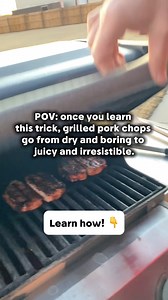 Juicy, tender grilled pork chops every single time 🔥 No dry pork chops here — the secret is using a meat thermometer so they’re perfectly cooked, never overdone! These pork chops are: ✔️ Easy ✔️ Flavor-packed ✔️ Ready for summer grilling 🥩 Ingredients: • 4 Bone-In Pork Chops • 2 Tbsp Olive Oil • 2 tsp Salt • 1 tsp Black Pepper 👉 Want the full recipe? Comment RECIPE and I’ll send it straight to you 💌 This simple grilling method guarantees juicy pork chops every time — once you try it, you’ll 
