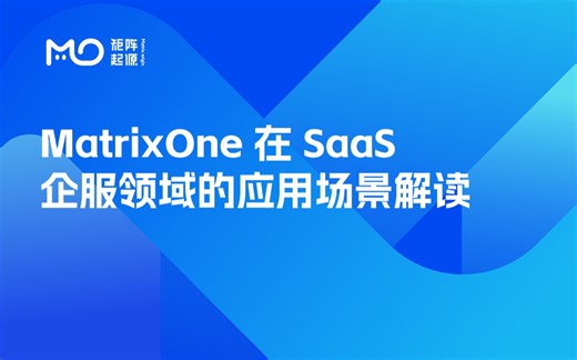 MatrixOne 在 SaaS 企服领域的应用场景解读