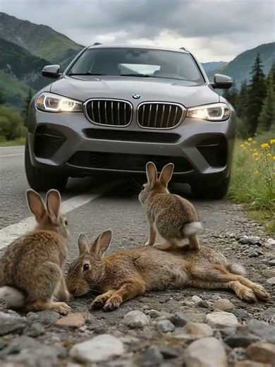 Saving a Dying Rabbit Family on the Road# #wildlife#animals #rescue #animalrescue