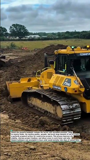 Massive Dozer Levels the Ground with Incredible Precision! #Bulldozer #Construction #Heavy Equipment