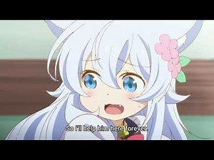 The customer touches Noera fluffy tail - Cheat Kusushi no Slow Life epi 1 scene