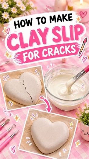 How to Make Clay Slip for Cracks ✨ | Easy Fix! #shorts #clayart #airdryclay