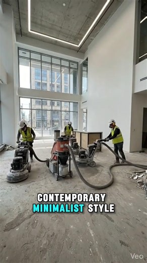 A modern double-height corporate office lobby building time-lapse #shorts