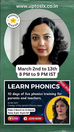 10 days Live Phonics Training for Parents and Teachers