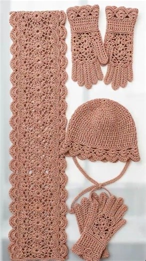 “Luxury Gold Crochet Gloves Set ✨ | Handmade 8K | Trending Winter Fashion 2025”