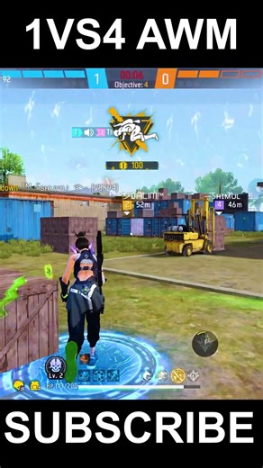 Free Fire AWM 1vs4 Clutch King | Ultimate Sniper Short | Arrow Queen YT