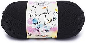 Lion Brand Yarn, Pound of Love Value Yarn for Knitting and Crocheting, Black