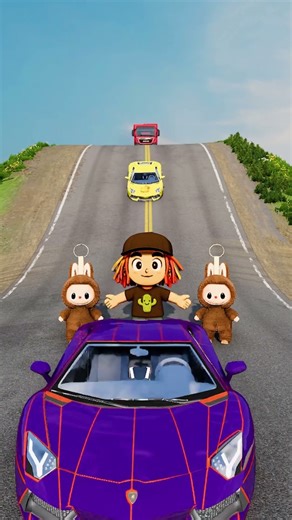 Coca cola Truck vs Keychain Labubu & Walk Of Kawaii Lil Ngames 3D Models-BeamNG-Drive #beamng