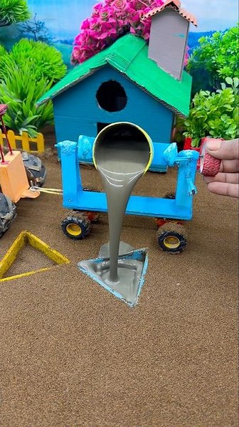 😱 Real Working Mini Tractor Making Cement Pillar | Amazing DIY Construction Machine 🚜 #shorts