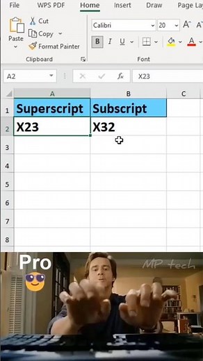 Superscript and Subscript in excel 😱 #excel #office #spreadsheet