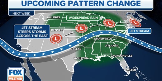 'Omega block' breaking down to bring hot, rainy weather to much of US