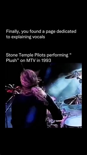 Explaining Vocals on Instagram: "In 1993, Stone Temple Pilots performed “Plush” live on MTV, during the height of the band’s early breakthrough. Frontman Scott Weiland delivered the song with controlled intensity, shifting between vulnerability and quiet menace while the band maintained a slow, heavy groove. The performance relied on restraint rather than theatrics, letting space, tone, and timing carry the emotional weight. “Plush” had already emerged as one of the defining tracks of the early